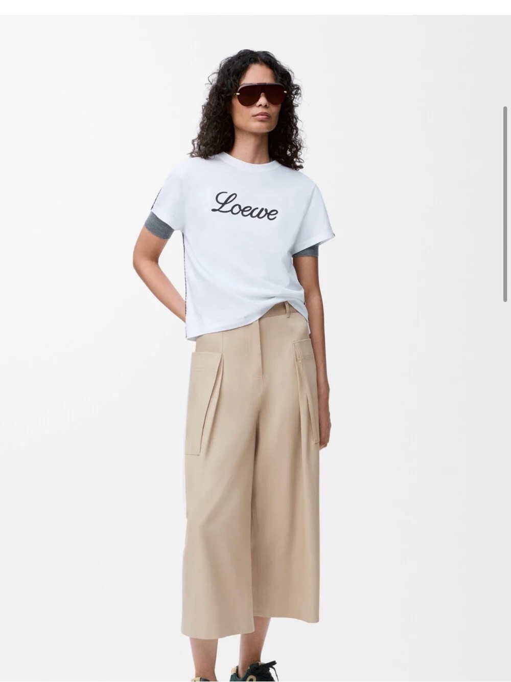 Loewe Cropped trousers in cotton and silk